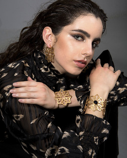 Handmade Earrings-Hoops NADINE Brass Gold Plating IP Desperate Design